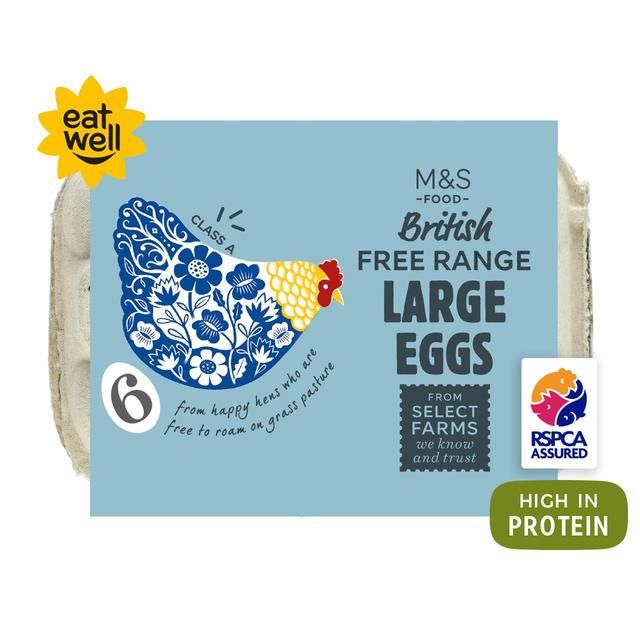 M&S Large Free Range Eggs 6 per pack