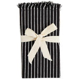M&S Linear Stitch Napkins Black 4 per pack