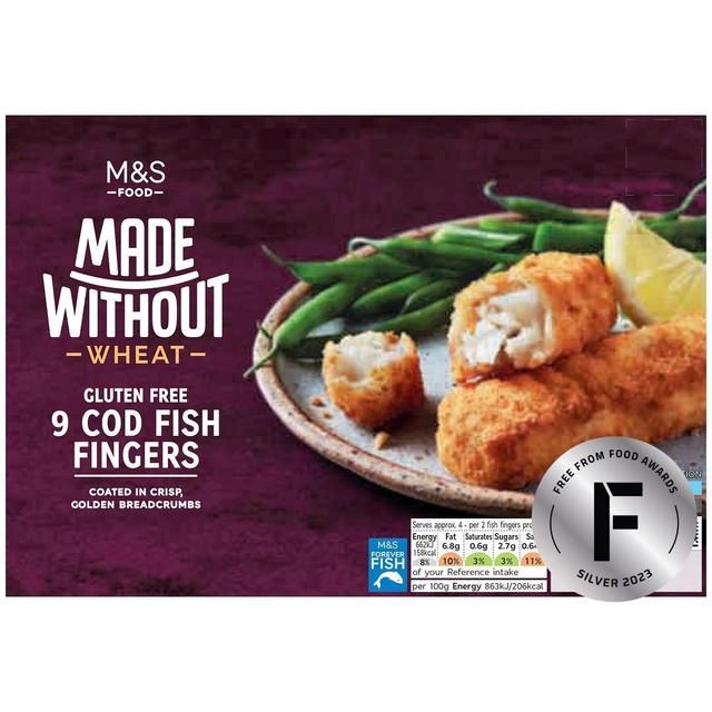 M&S Made Without 9 Cod Fish Fingers Frozen 345g