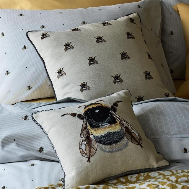 M&S Medium Repeat Bee Cushion Neutral 45X45.0cm