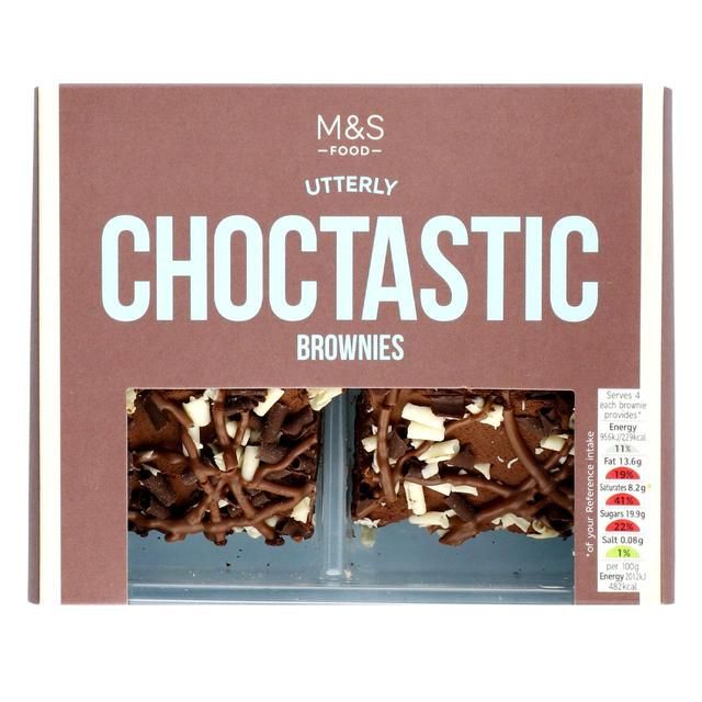 M&S Milk White & Dark Chocolate Brownies 4 per pack