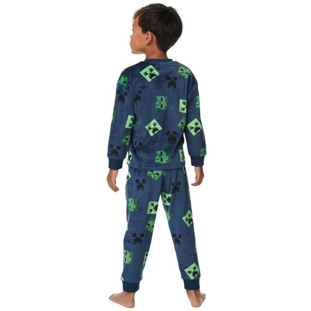 M&S Minecraft Velour PJ 7-12 Years Blue