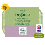 M&S Organic Free Range Very Large Eggs 6 per pack