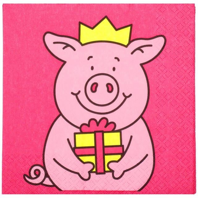 M&S Percy Pig Napkins   20 per pack