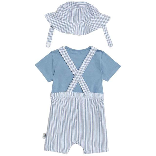 M&S Peter Rabbit Bibshorts T-Shirt & Hat Set 0-3 Years Blue