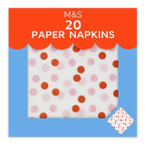 M&S Pink Spotty Paper Napkins 20 per pack