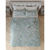 M&S Pure Cotton Sateen Floral Bedding Set Single-King Soft Green