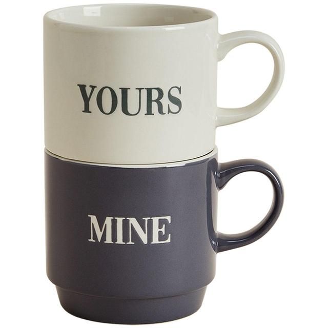 M&S Set of 2 Mine & Yours Mug One Size Multi 2 per pack