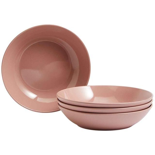 M&S Set of 4 Everyday Stoneware Pasta Bowls Pink 4 per pack
