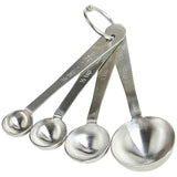M&S Set of 4 Stainless Steel Measuring Spoons Silver 4 per pack