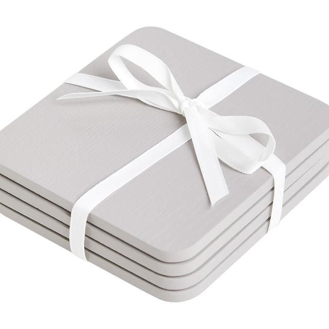 M&S Square Wooden Coasters 'One Size Grey 4 per pack