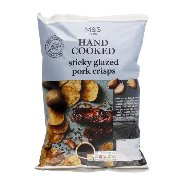 M&S Sticky Glazed Pork Flavour Hand Cooked Crisps 150g