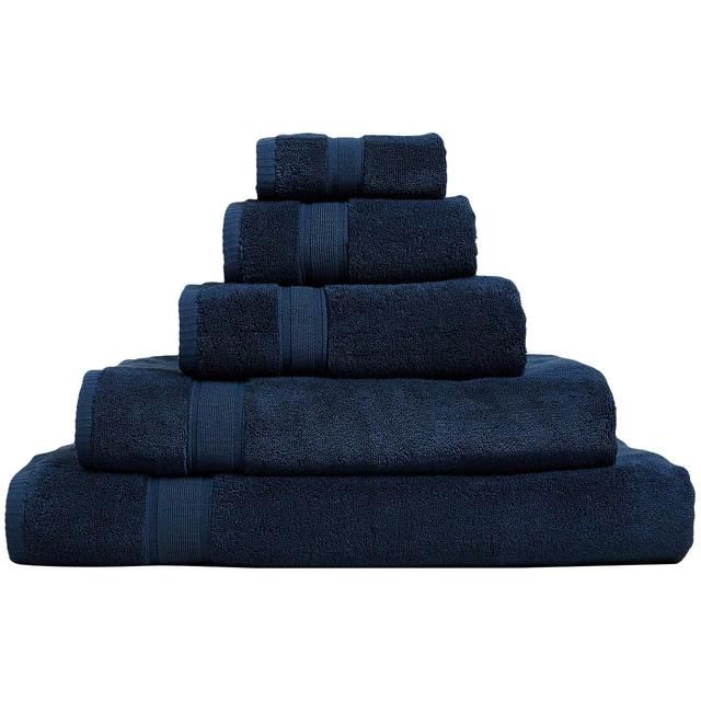 M&S Super Soft Pure Cotton Antibacterial Towel 2pk Face Towels Dark Navy 2 per pack