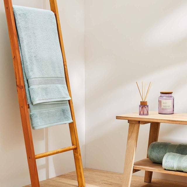 M&S Super Soft Pure Cotton Antibacterial Towel 2pk Face Towels Duck Egg 2 per pack