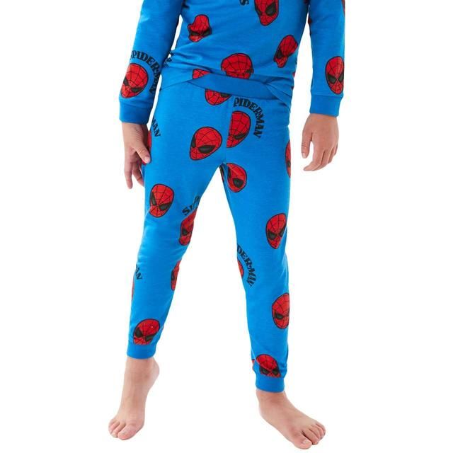 M&S TB CE Spiderman Pure Cotton Pyjamas Blue Mix 3-4 Y