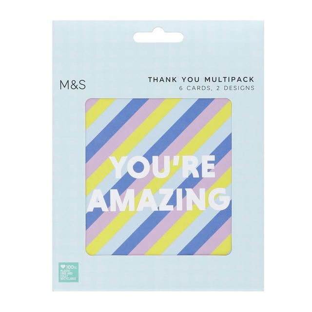 M&S Thank You Card Pack 6 per pack