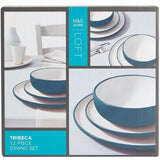 M&S Tribeca Teal Stoneware Dinner Set 12 per pack
