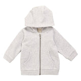 M&S Unisex Cotton Zip Hoodie 2-3 Years Grey Marl