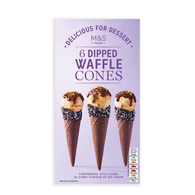 M&S VIVA 6 Dipped Waffle Cones   6 per pack
