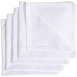 M&S White Cotton with Linen Napkins 4 per pack