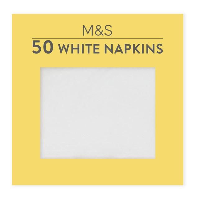 M&S White Paper Napkins 50 per pack