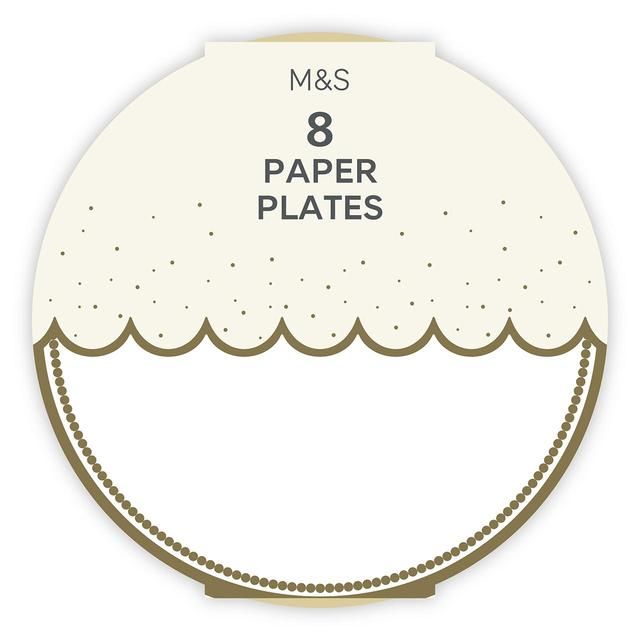 M&S White Paper Plates 8 per pack