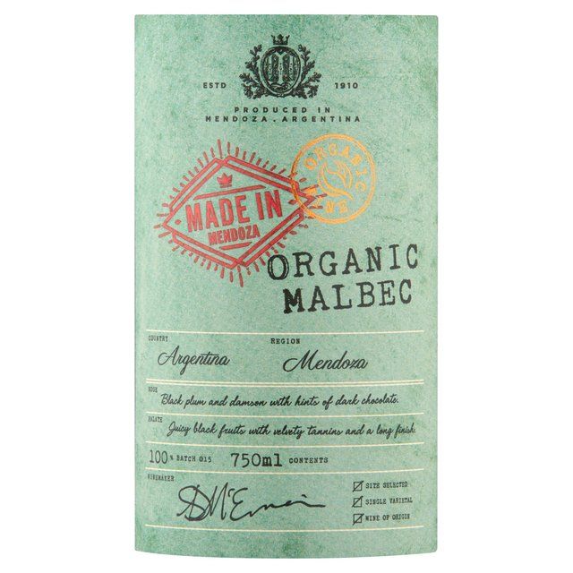 Made in Mendoza Organic Malbec 75cl