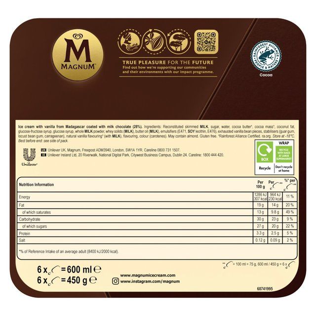 Magnum Classic Ice Cream Sticks 6 x 100ml