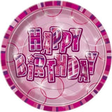 Unique 9 Inch Plates - Pink Glitz