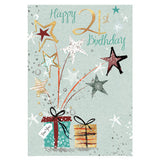 Simon Elvin Stars 21st Birthday Card (Pack of 6)