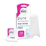 Veet Pure Inspiration Wax Strips Face Sensitive x20