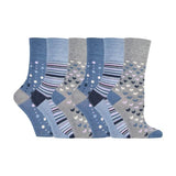 6 Pack Ladies Non Elastic Bamboo Socks 4-8