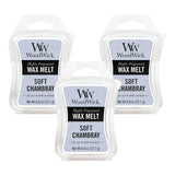 Woodwick Wax Melt Soft Chambray 22.7g - Pack of 3