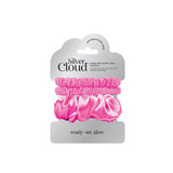 Silver Cloud Mixed Fuchsia Satin Scrunchies double Pack