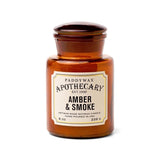 Paddywax Soy Wax Glass Jar Candle Amber & Smoke