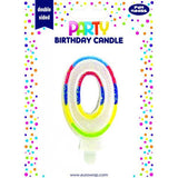 Eurowrap Rainbow 0 Birthday Candle