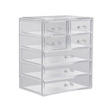 Livingandhome Transparent Makeup Organizer with 7 Drawers