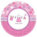 Amscan Baby Girl Paper Love Dessert Plate (Pack of 8)