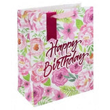 Eurowrap Floral Happy Birthday Gift Bag (Pack of 6) (M)