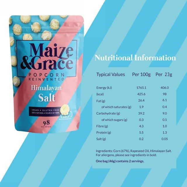 Maize & Grace Himalayan Salt Popcorn 46g