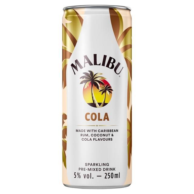 Malibu Coconut Rum & Cola Sparkling Pre-Mixed Can 25cl