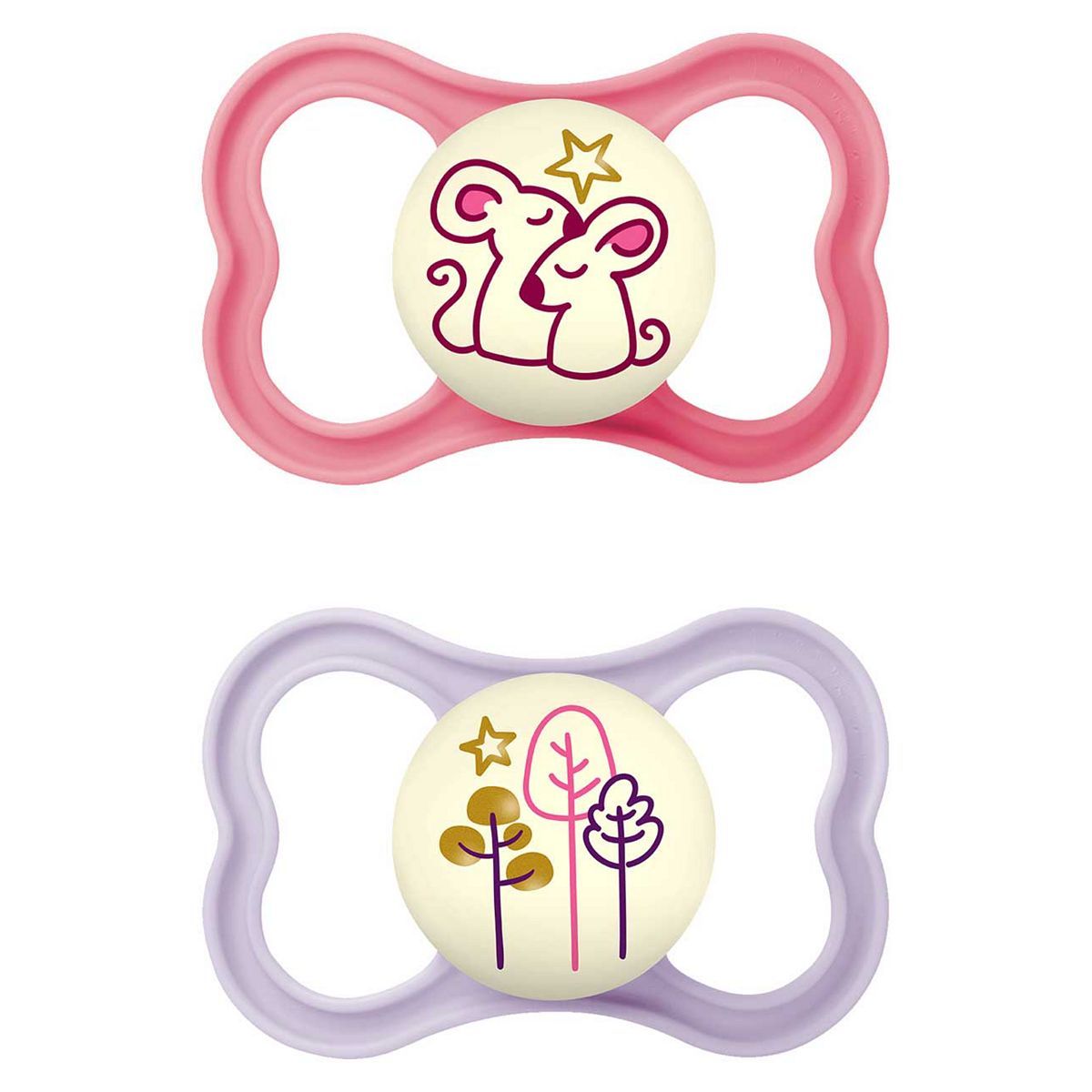 Mam Air Night 6+ Months Soother - Pink