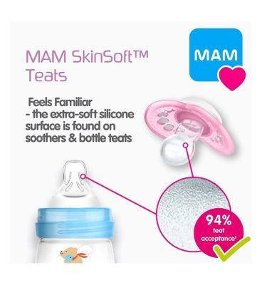 MAM Glass Baby Bottle Set Including MAM Start Soother