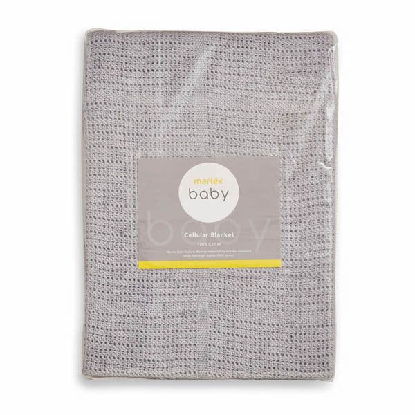 Martex Baby Cotton Leno Weave Cellular Blanket Small Grey Grey