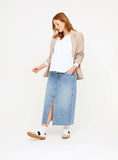 MATERNITY Overbump Mid Wash Denim Maxi Skirt 14
