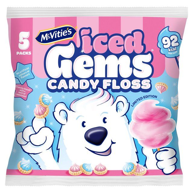 McVitie's Candyfloss Iced Gems Multipack Biscuits 5 x 23g 115g 5 x 23g