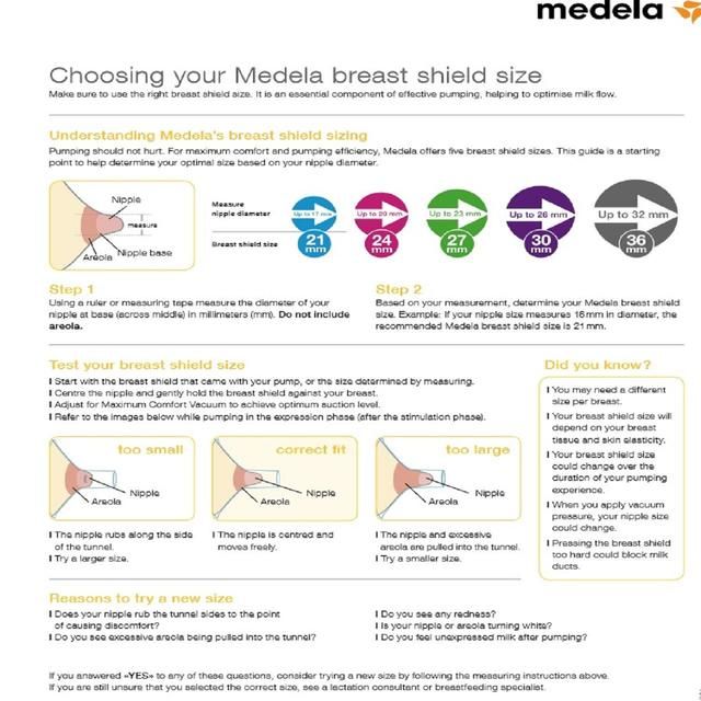 Medela Medium Contact Nipple Shields with Case   2 per pack