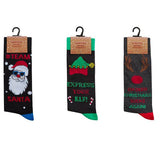Mens Cotton Rich Novelty Festive Socks (Pack Of 3) (UK 6-11)
