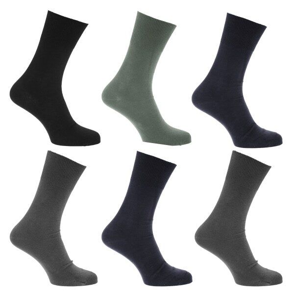 Mens Non Elastic Diabetic Socks (Pack Of 6) (UK Shoe 6-11) Shades Of Blue / 1EA
