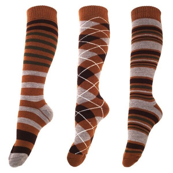 Mens Patterned Wellington Boot Socks (3 Pairs) (6-11) Beige / 0.10EA